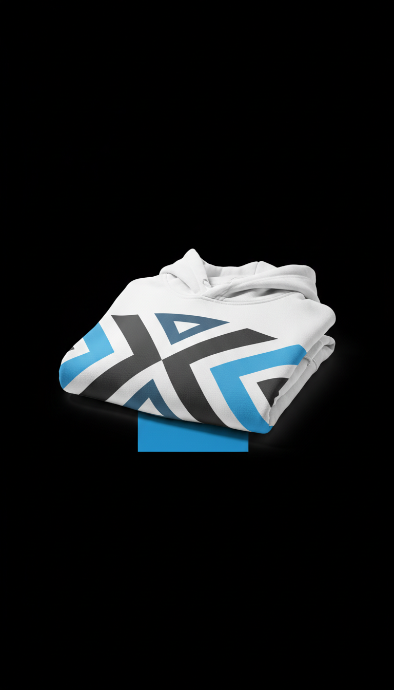 White premium blend hoodie with bold print