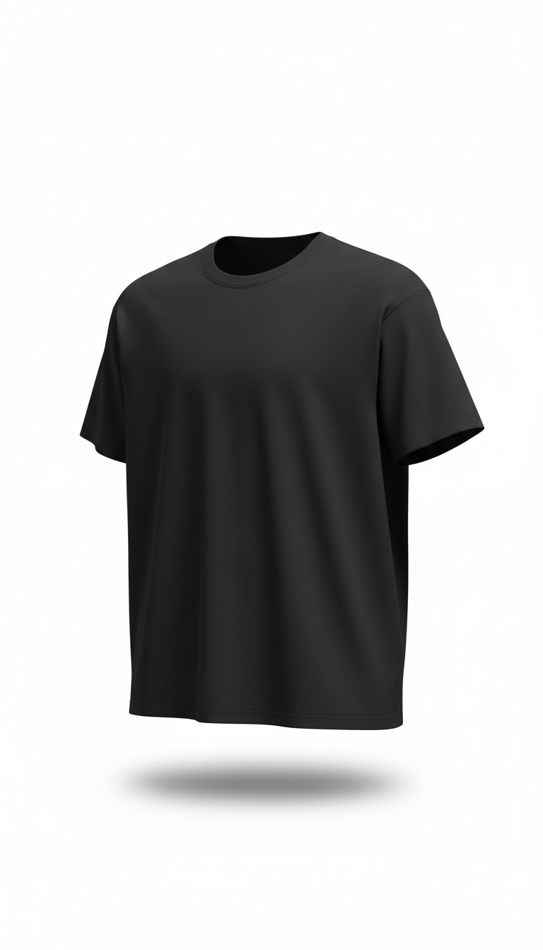 Black heavyweight cotton T-shirt